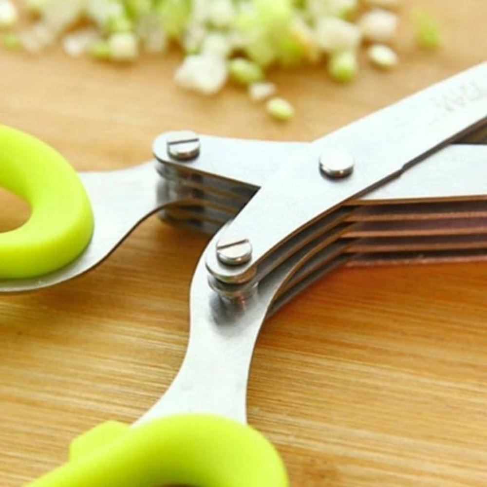 5 Blade Kitchen Salad Scissors, Stainless Steel Kitchen Shear Set