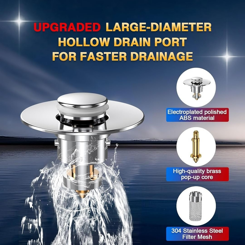 2-Pack Bathroom Sink Stopper & Hair Catcher