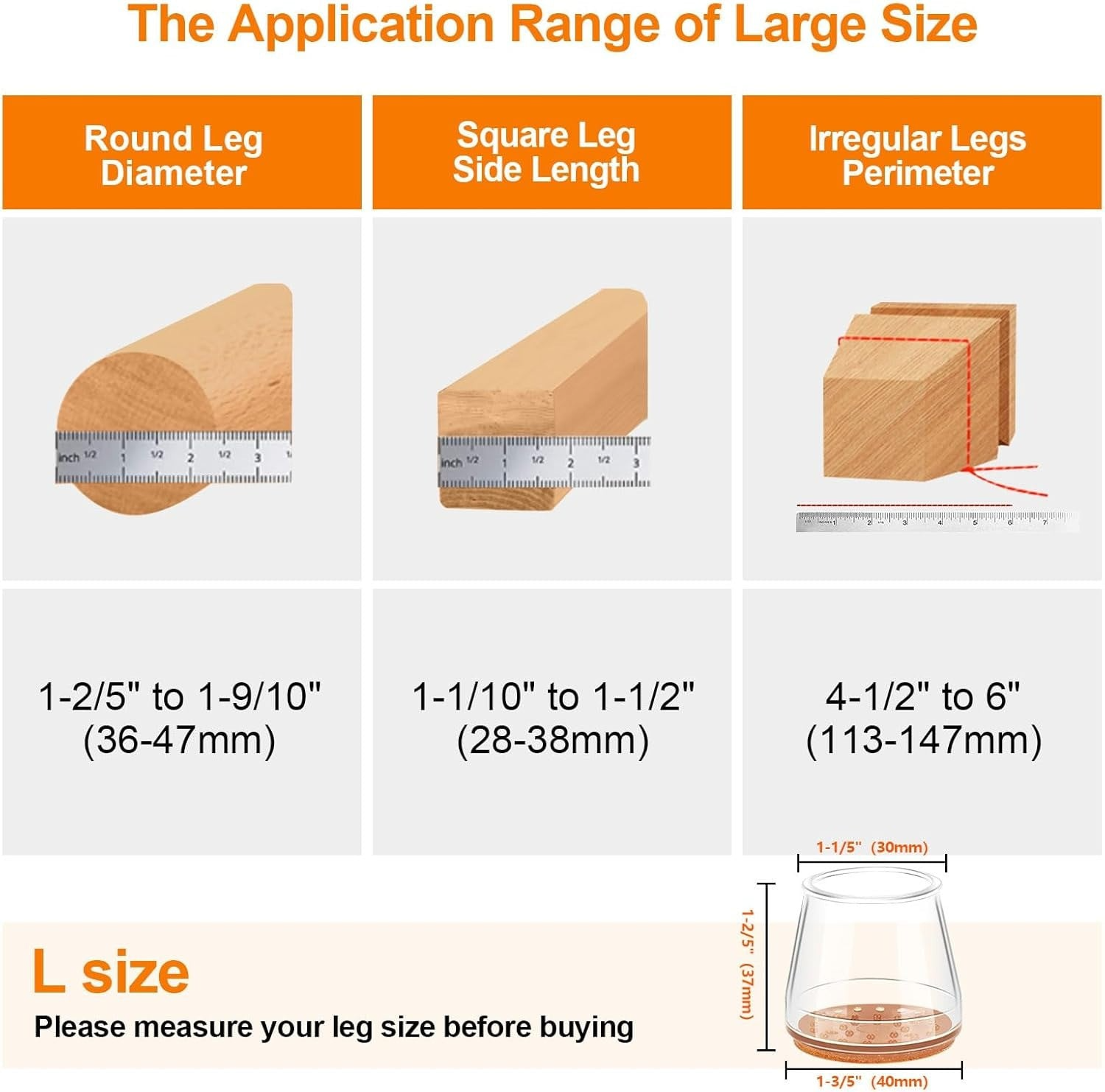 Transparent Chair Leg Floor Protector