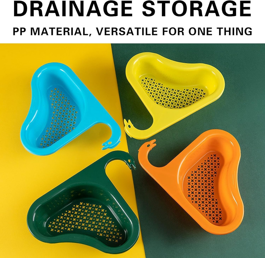 Kitchen Sink Drain Basket Swan Drain Rack, Multifunctional Drainer Rack, Vegetable and Fruit Drainer Basket