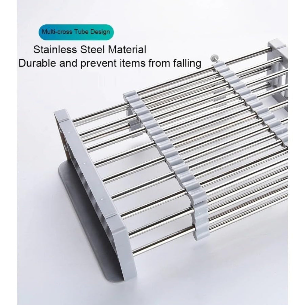 Expandable Over Sink Drain Basket Dish Rack