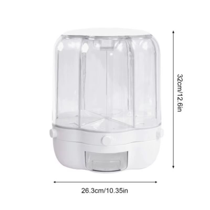 Rotating Rice Dispenser Food Storage Container