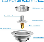 3-in-1 Kitchen Sink Drain Strainer & Stopper