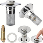 2-Pack Bathroom Sink Stopper & Hair Catcher