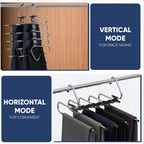Space Saving 6 Tier Pant Hangers, Magic Pants Hangers Space Saving