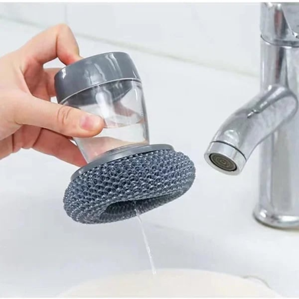 Kitchen Soap Dispensing Palm Brush, Kitchen Scrubber, Add Liquid Multifunctional Dishwashing Brush Kitchen Cleaning Tool