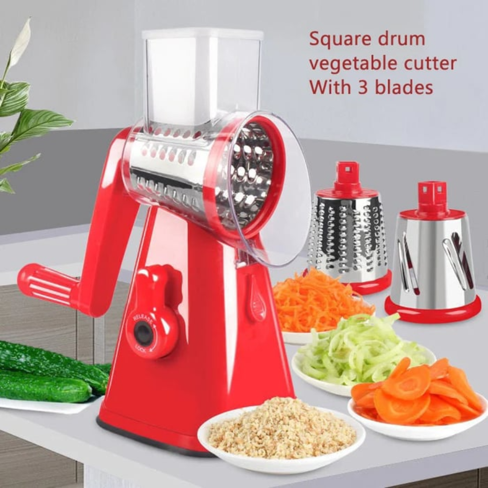 Multifunctional Vegetable Cutter & Mandolin Slicer with Drum Blades