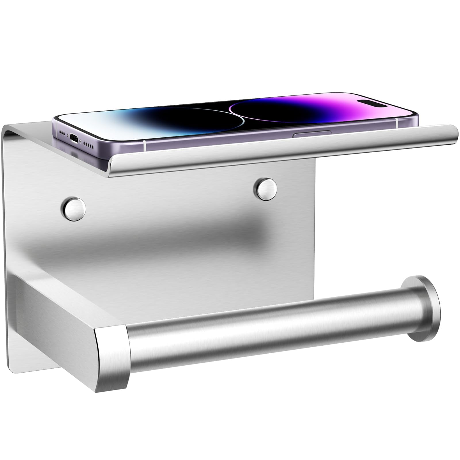 Stainless Steel Toilet Paper Holder with Shelf