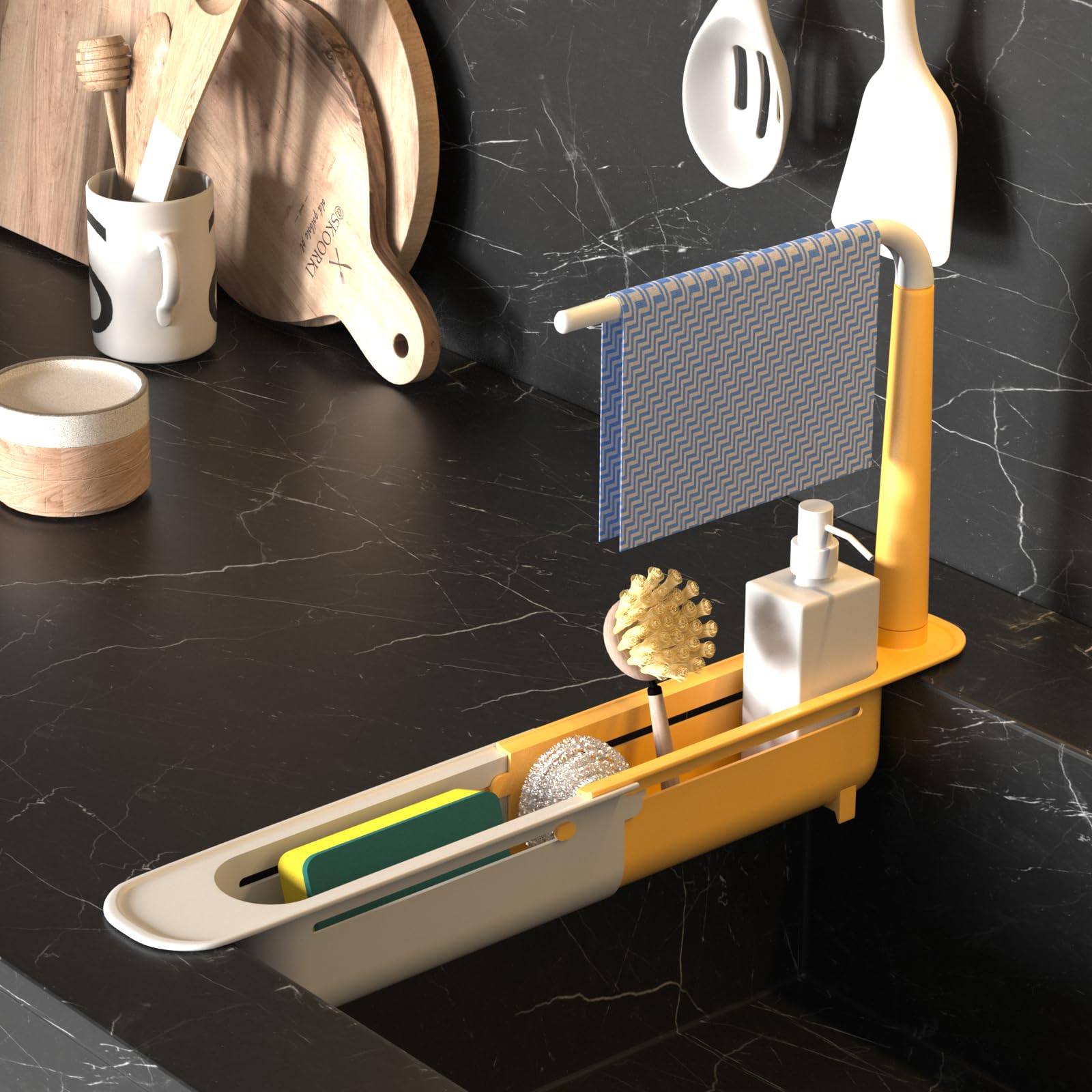 Adjustable Telescopic Sink Caddy Sponge Holder