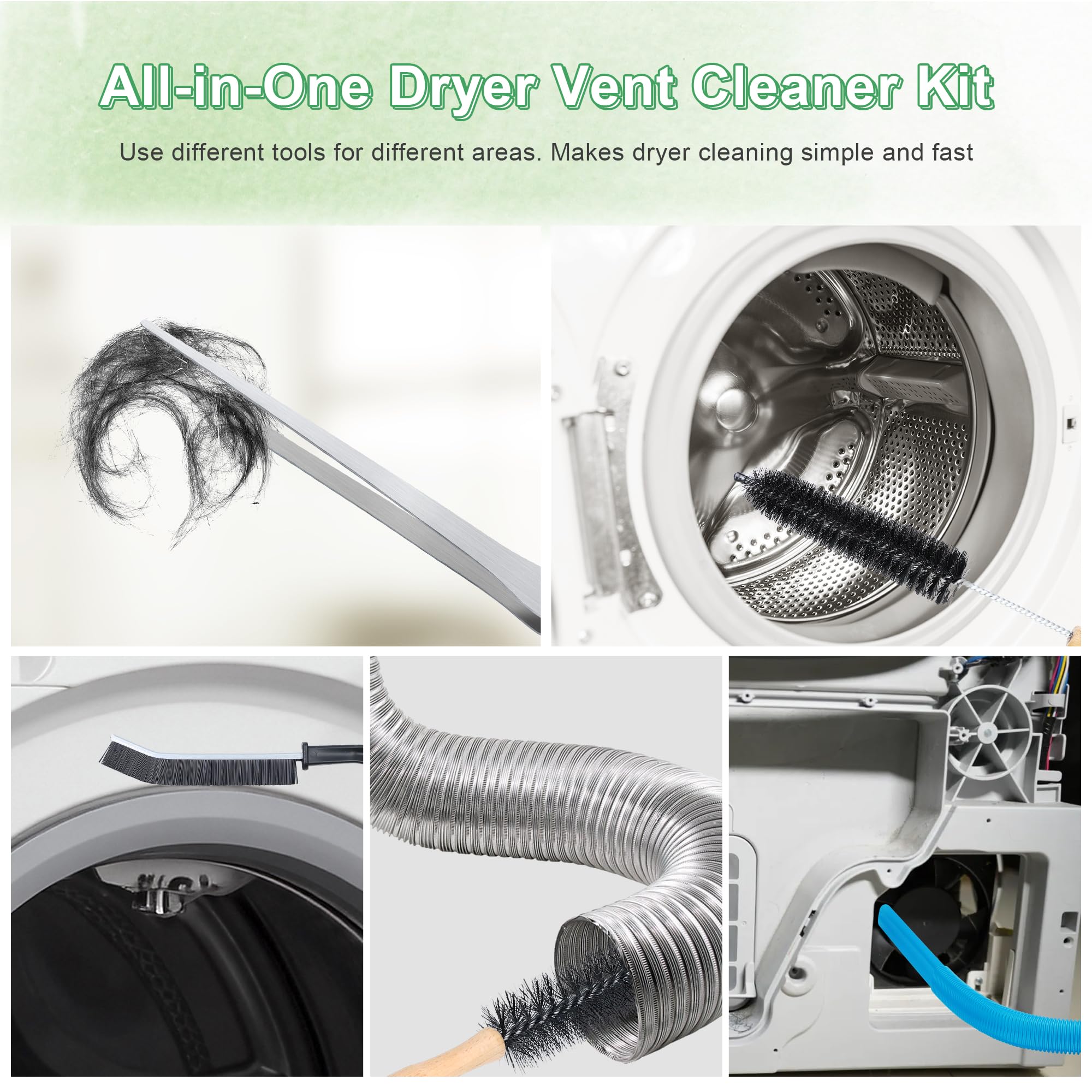 5 Pcs Dryer Vent Cleaner Kit