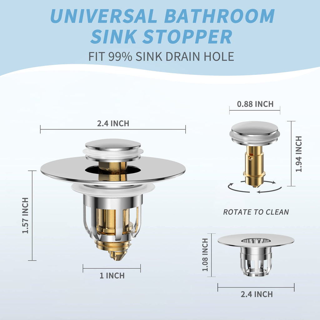 Universal 2 in 1 Bathroom Sink Stopper