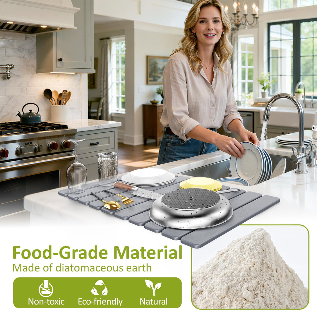 Large Stone Dish Drying Mat for Kitchen Counter