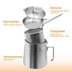 68oz Stainless Steel Oil Filter Pot with Deep Fryer Basket