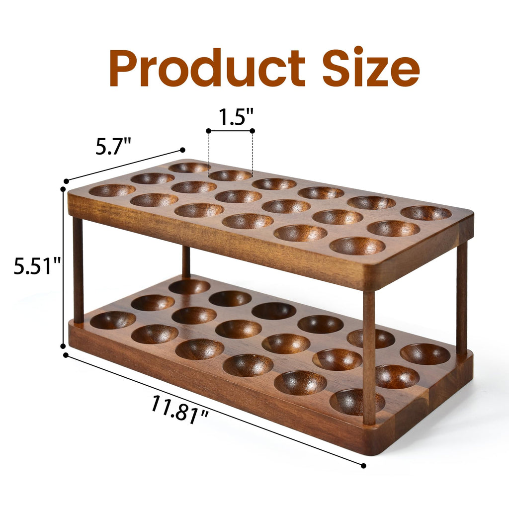 Solid Wood Egg Holder Rack Countertop Organizer