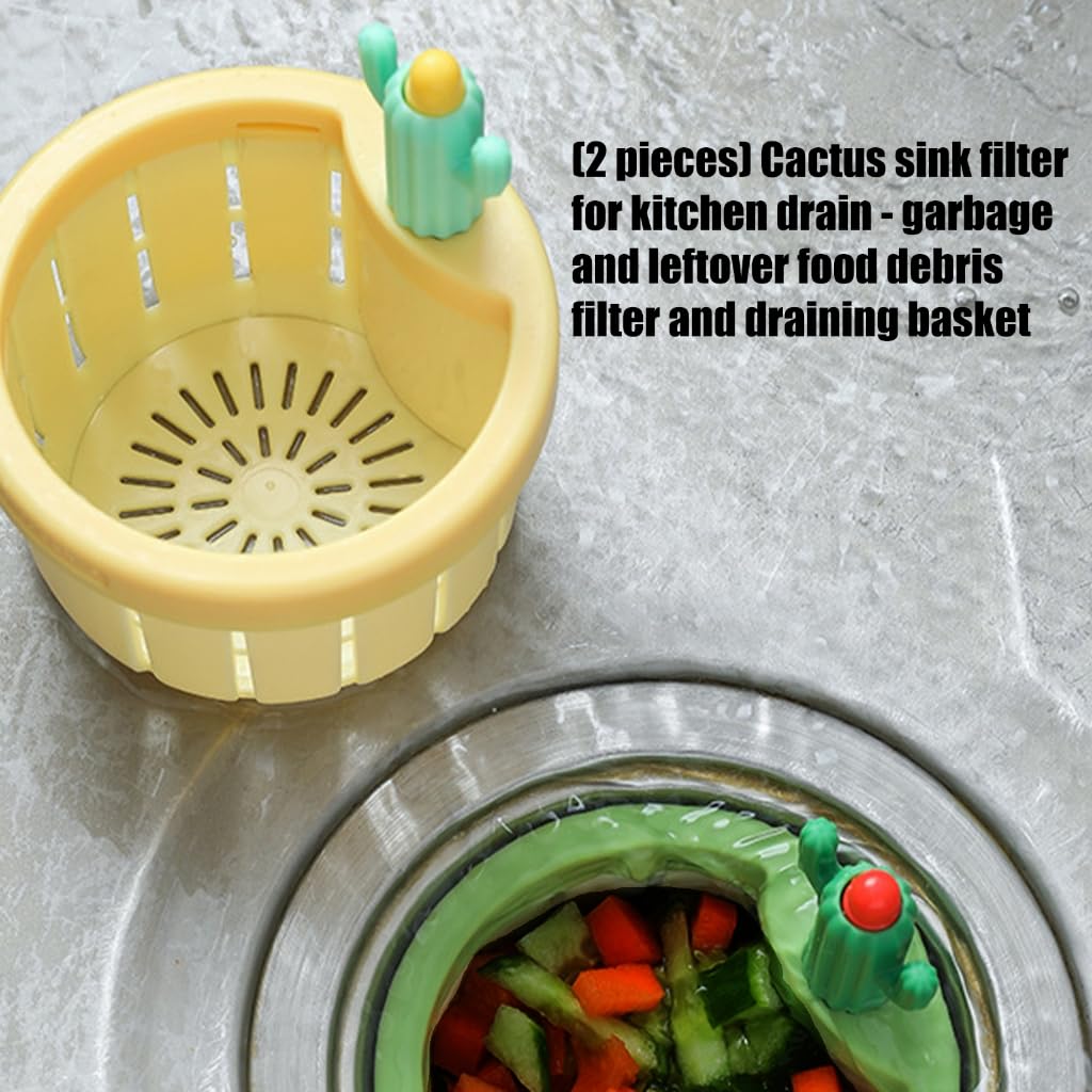 2PCS Cactus Kitchen Sink Drain Strainer Basket