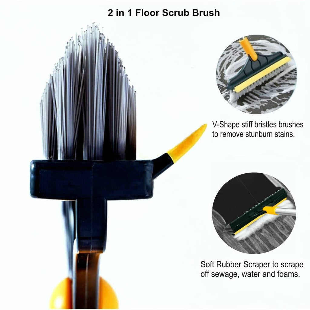 Rotating Floor Scrub Brush Long Handle