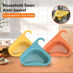 Kitchen Sink Drain Basket Swan Drain Rack, Multifunctional Drainer Rack, Vegetable and Fruit Drainer Basket