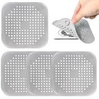 Shower Drain Hair Catcher, Silicone Hair Stopper with Suction Cup (4PCS)