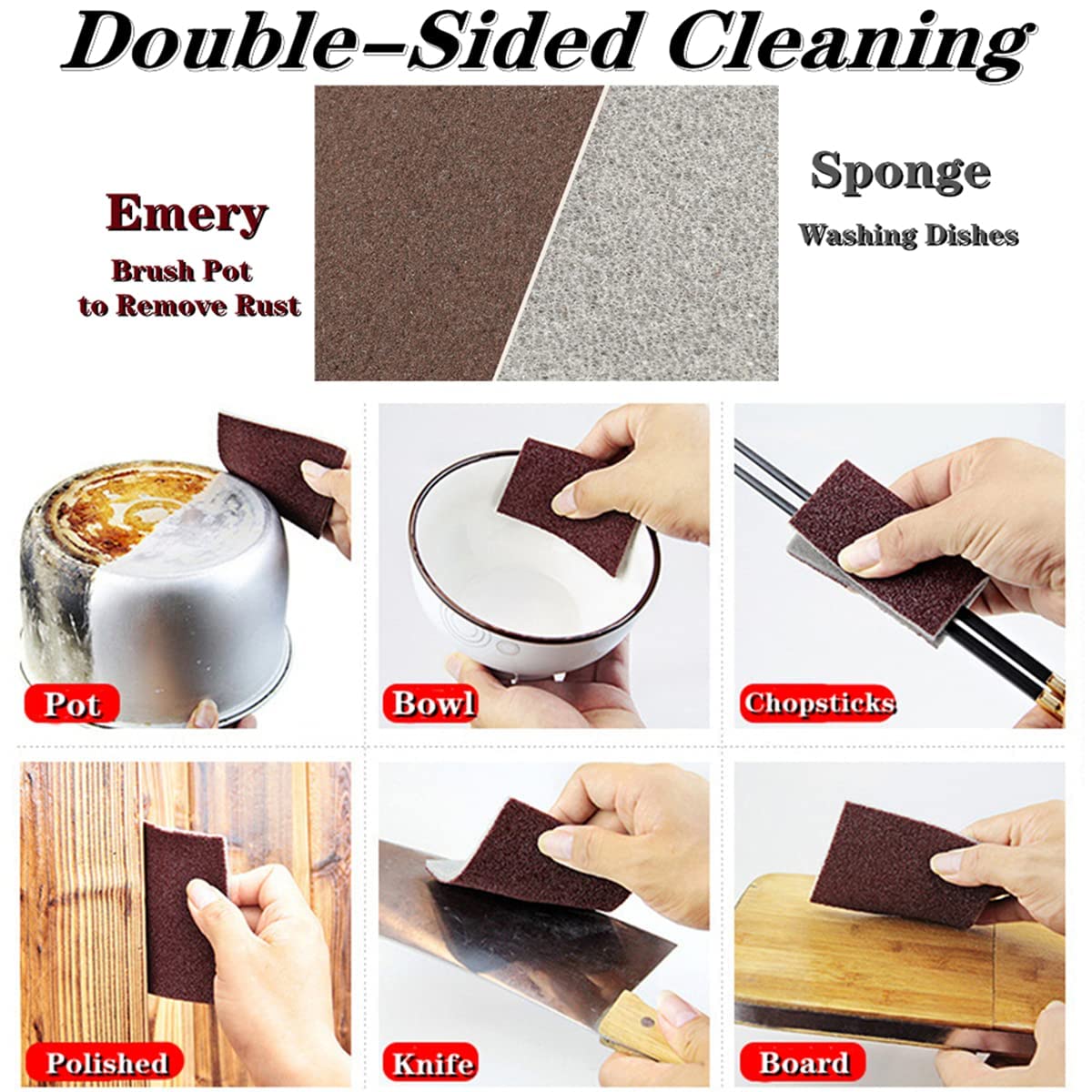 10PCS Emery Magic Cleaning Sponge Scrubber