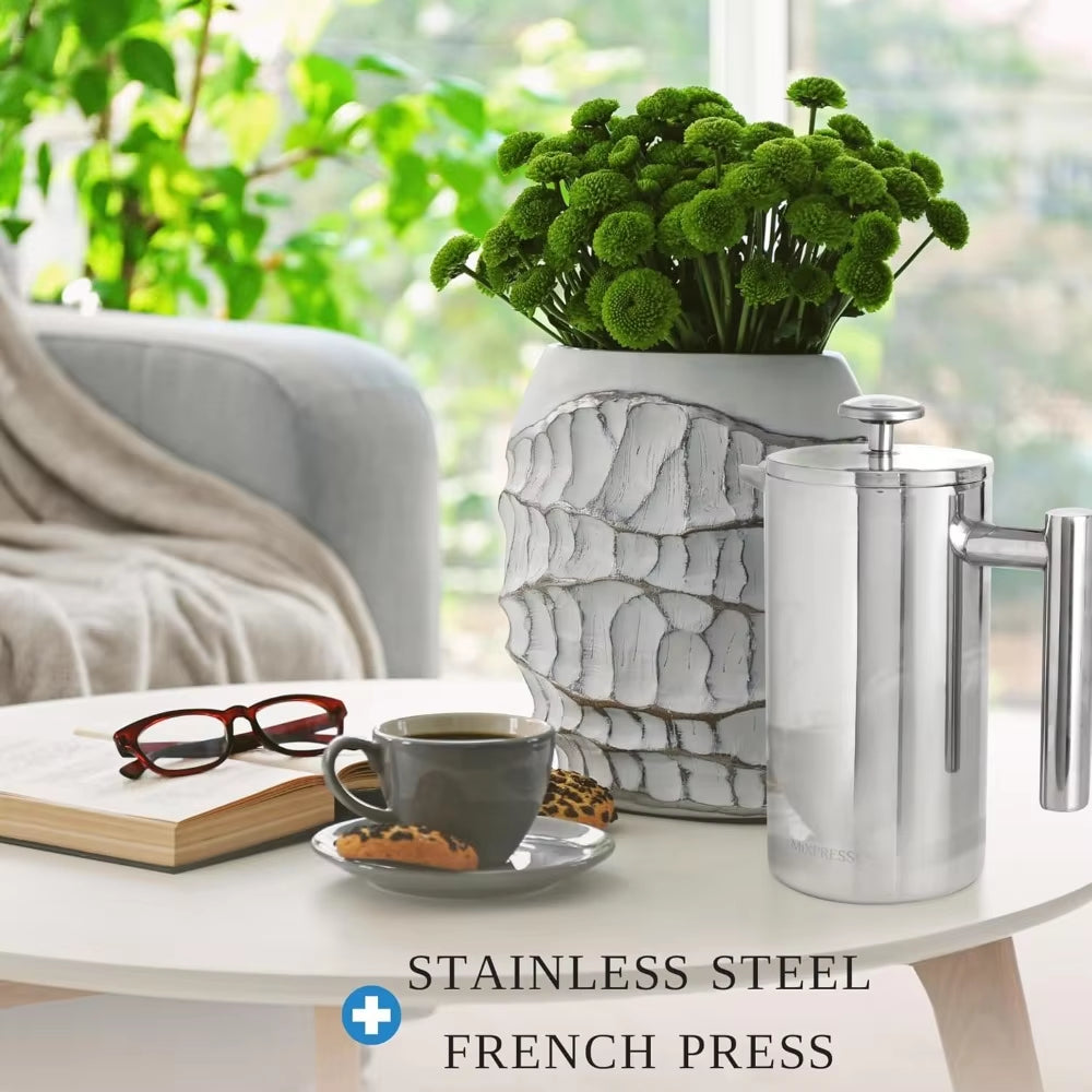 Stainless Steel French Press Coffee Maker Double Wall
