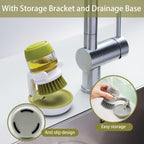 Soap Dispensing Dish Scrub Brush with Holder