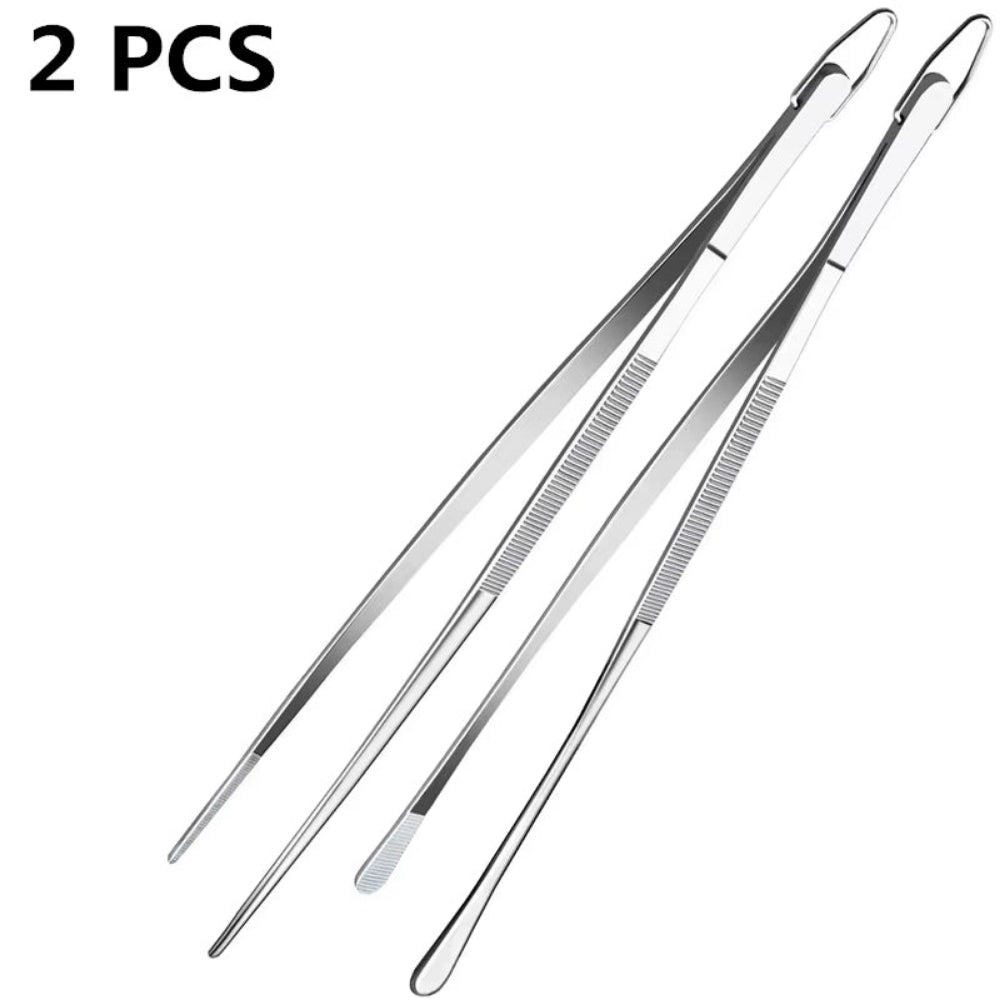 Stainless Steel Kitchen Cooking Tweezers (2pcs)