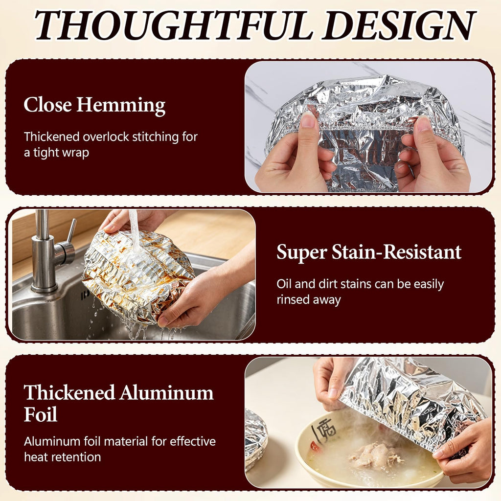 50pcs Reusable Aluminum Foil Food Cover