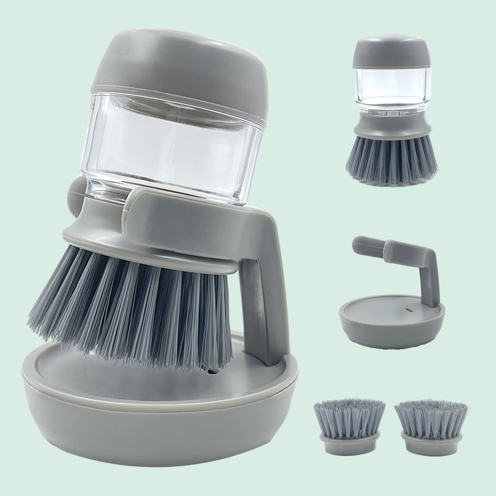 Soap Dispensing Dish Scrub Brush with Holder