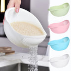 Kitchen Silicone Double Drain Basket Bowl Washing Storage Basket Strainers Bowls Drainer Vegetable Cleaning Colander Tool