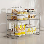 2 Tier Stainless Steel Kitchen Countertop Spice Rack