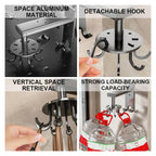 Wall Mounted Kitchen Rotary Utensil Hook Rack