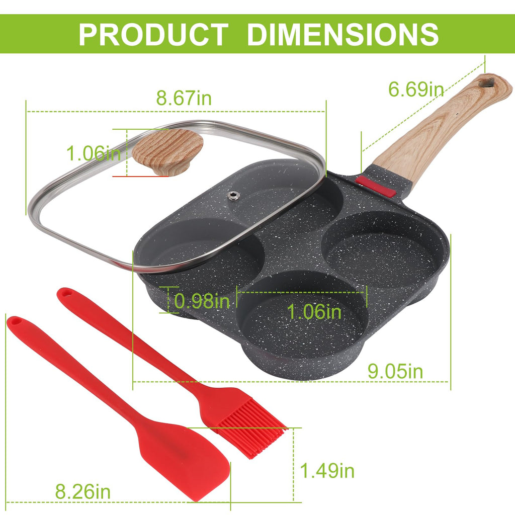 4-Cup Nonstick Egg Frying Pan