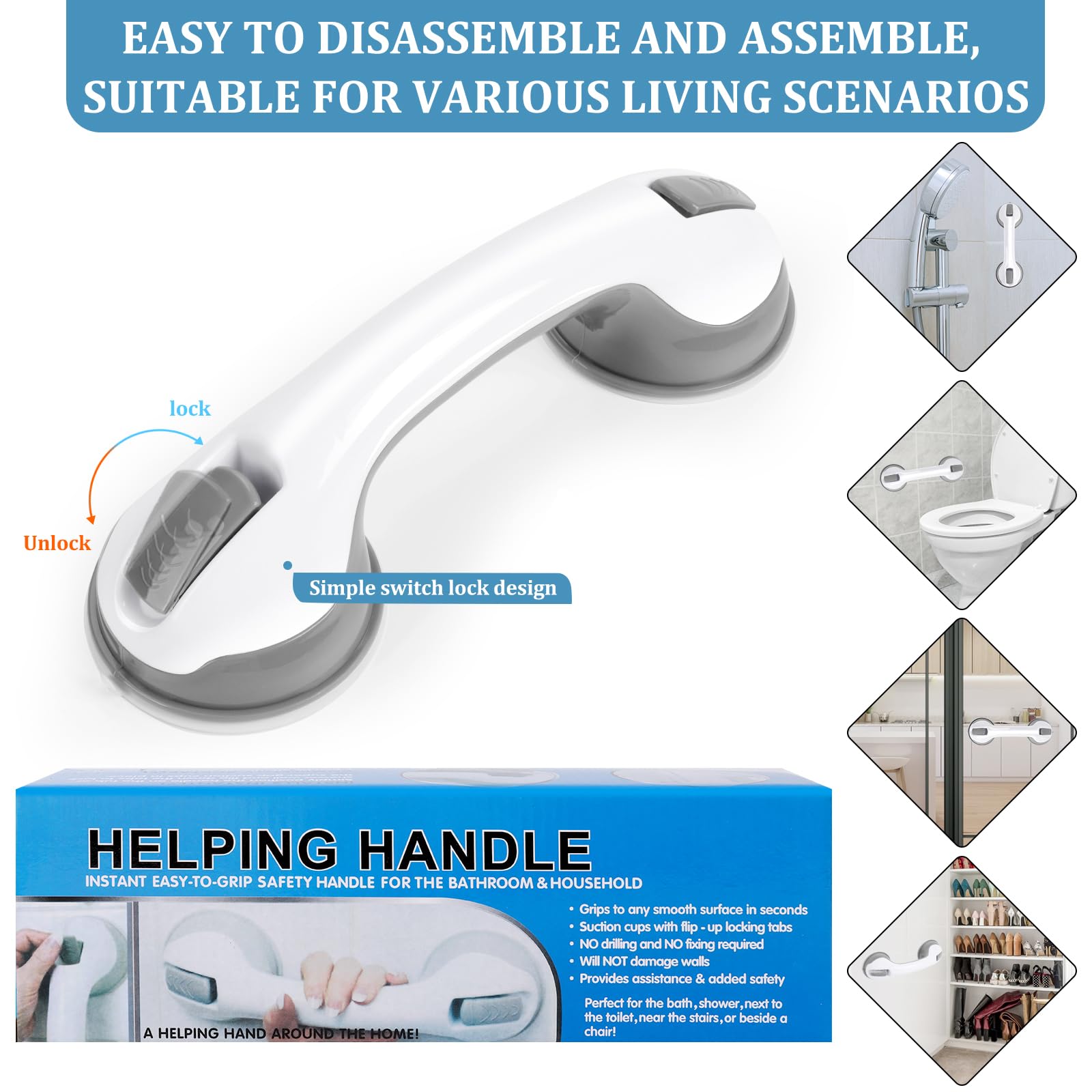 Swiss Support Handle for Bathtubs and Showers for Elderly