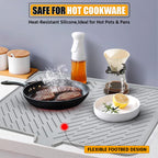 Silicone Dish Drying Mat with Drain Lip