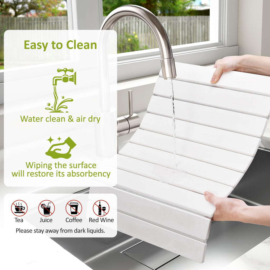 Large Stone Dish Drying Mat for Kitchen Counter