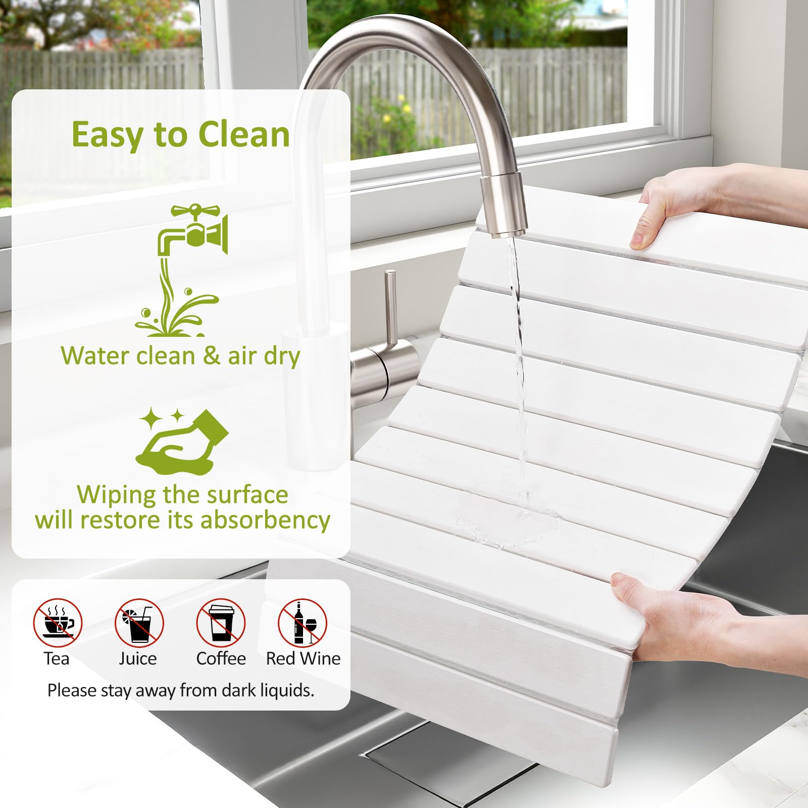 Large Stone Dish Drying Mat for Kitchen Counter