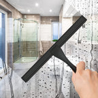 All-Purpose Stainless Steel Shower Squeegee with 2 Adhesive Hooks
