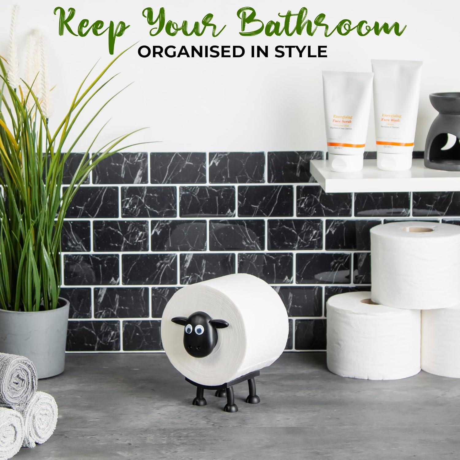 Funny Sheep Toilet Paper Holder Stand 3pcs
