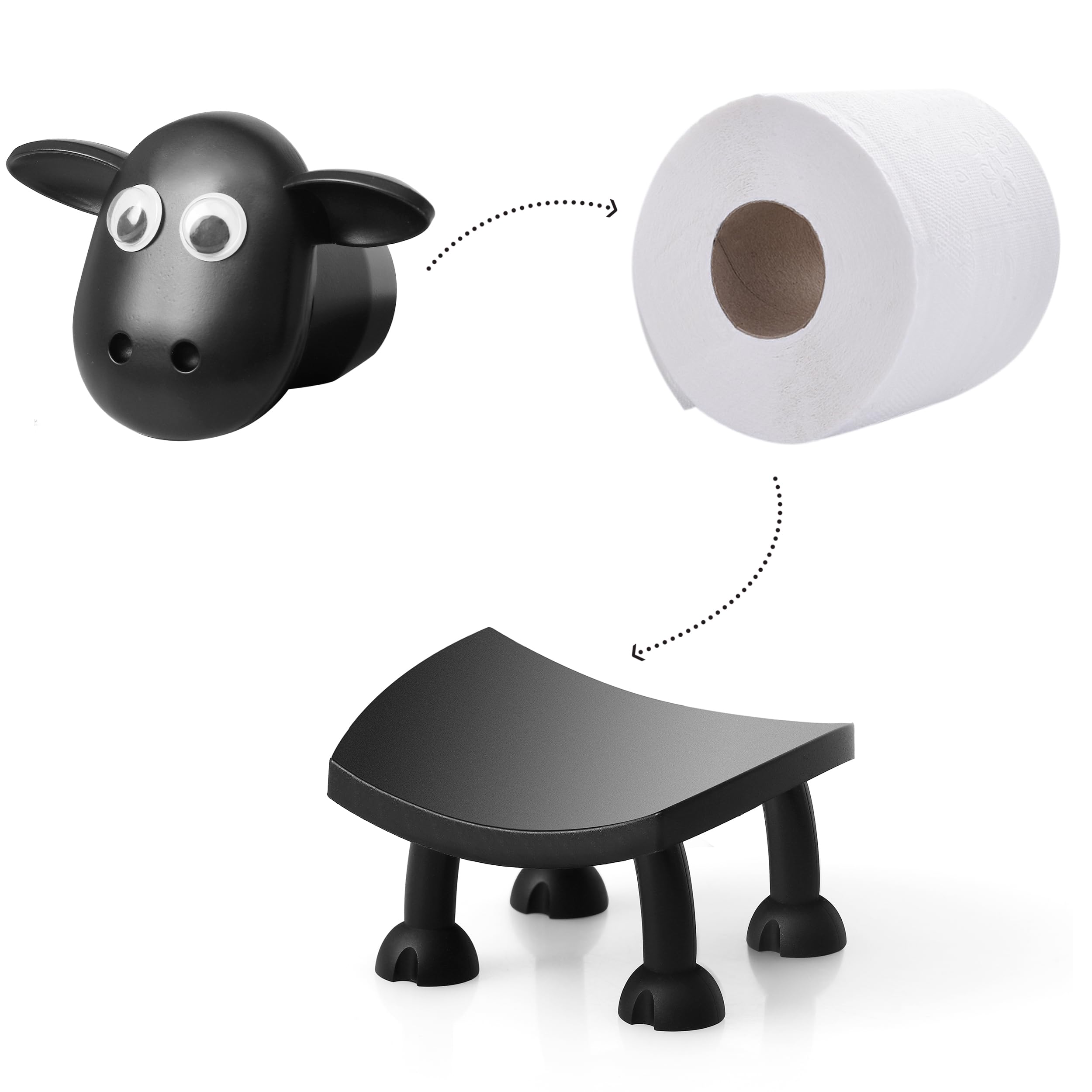 Funny Sheep Toilet Paper Holder Stand 3pcs