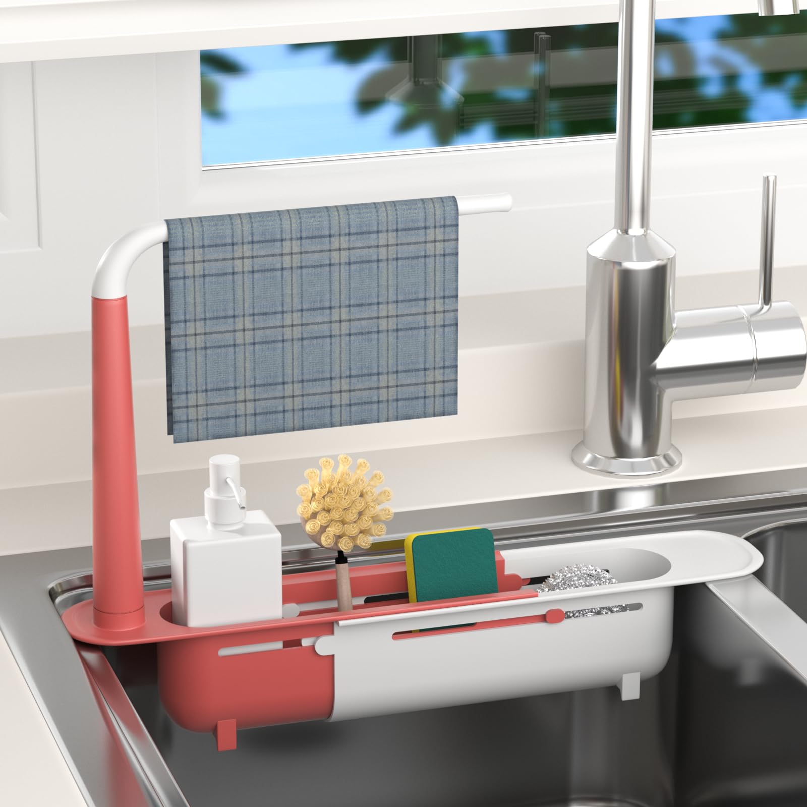 Adjustable Telescopic Sink Caddy Sponge Holder