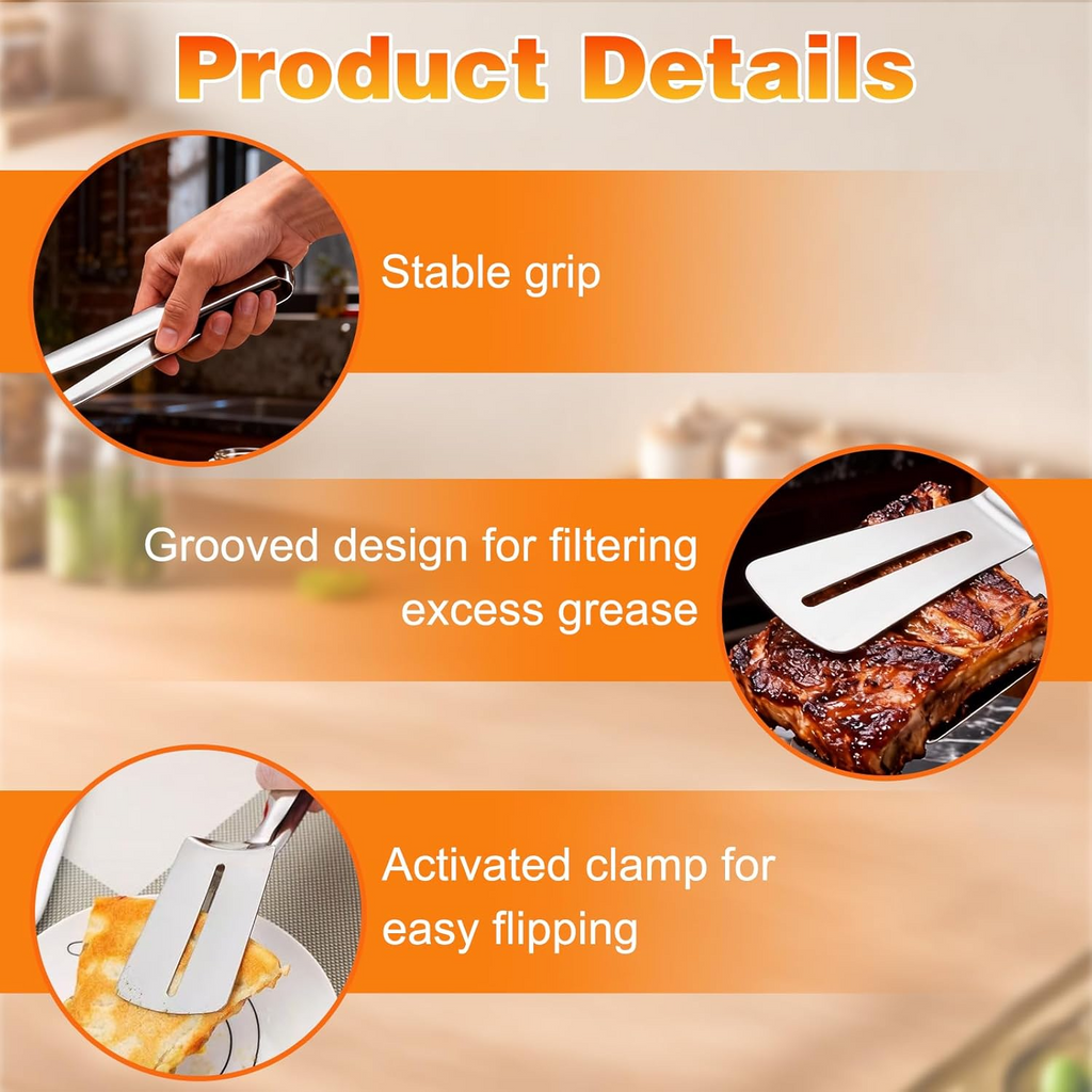 Stainless Steel BBQ Tongs Multifunctional Cooking Tool