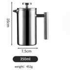 Stainless Steel French Press Coffee Maker Double Wall