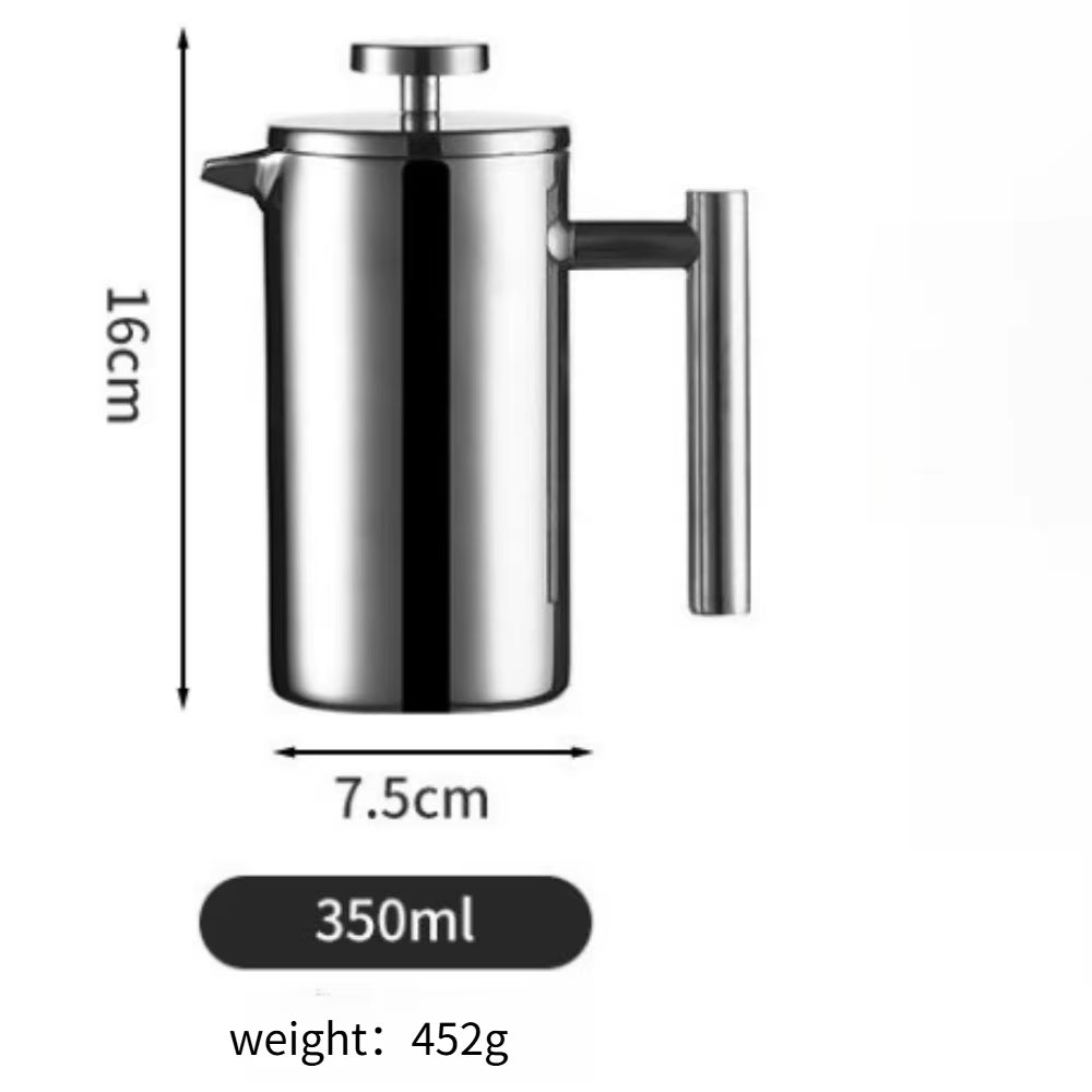 Stainless Steel French Press Coffee Maker Double Wall