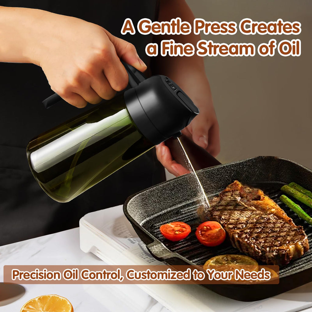 2-in-1 Olive Oil Sprayer & Dispenser Bottle