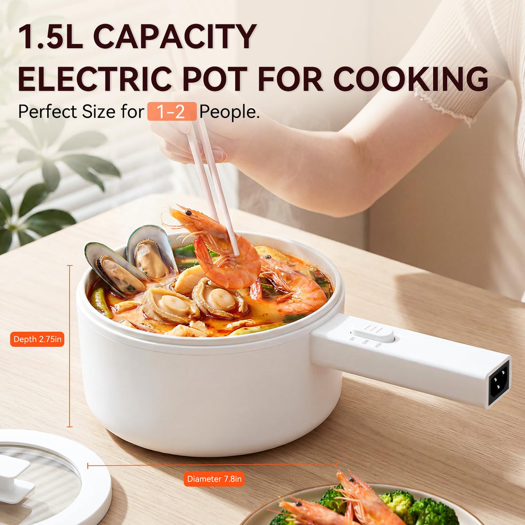 1.5L Mini Hot Pot, Ceramic Glaze Non-stick Portable Pot