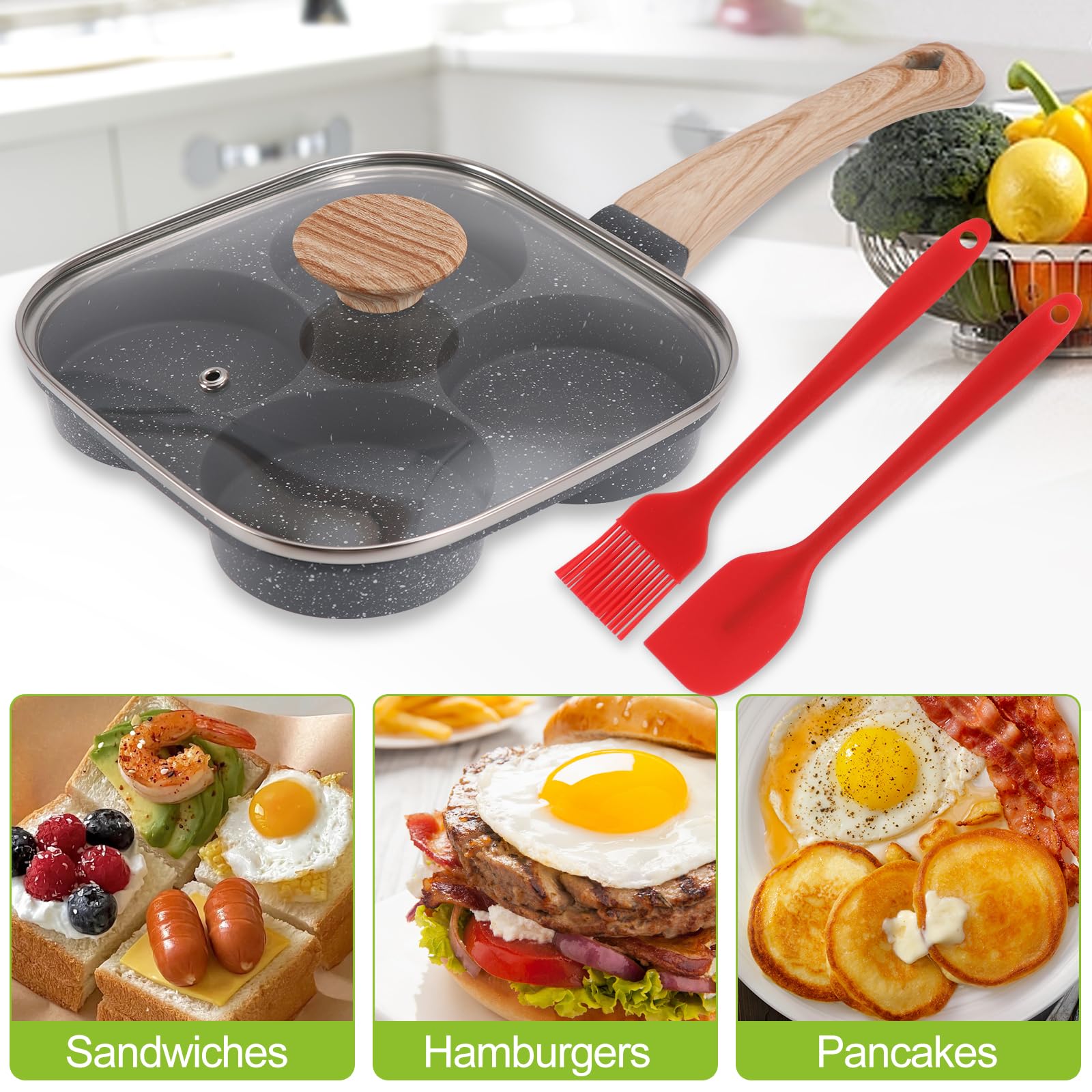 4-Cup Nonstick Egg Frying Pan
