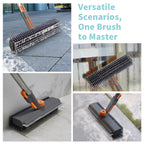 Floor Scrub Brush with Long Handle & Scraper