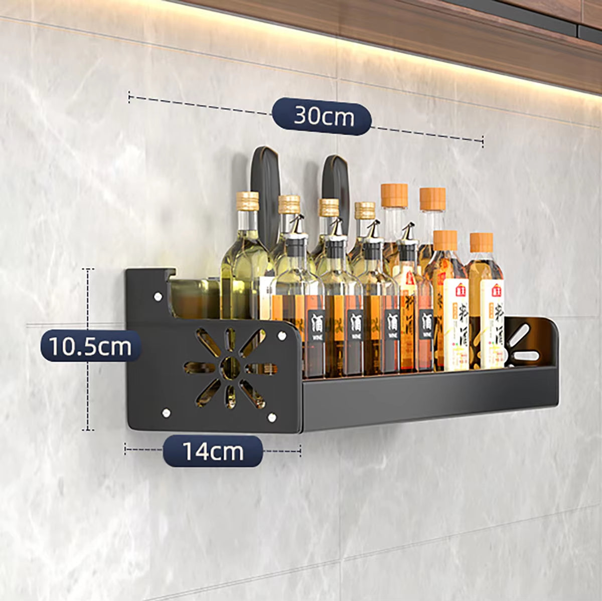 Metal Kitchen Shelf No-Drill Drain Rack
