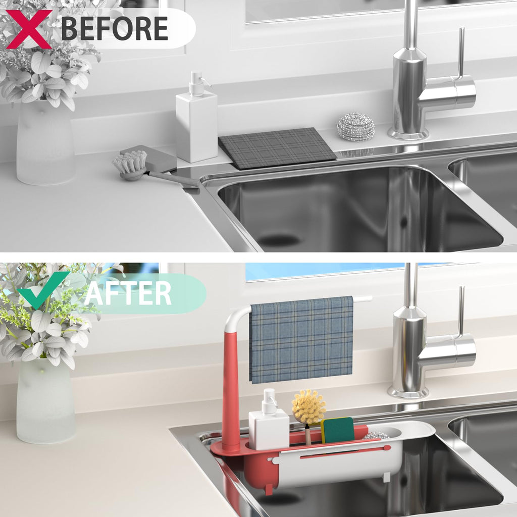 Adjustable Telescopic Sink Caddy Sponge Holder
