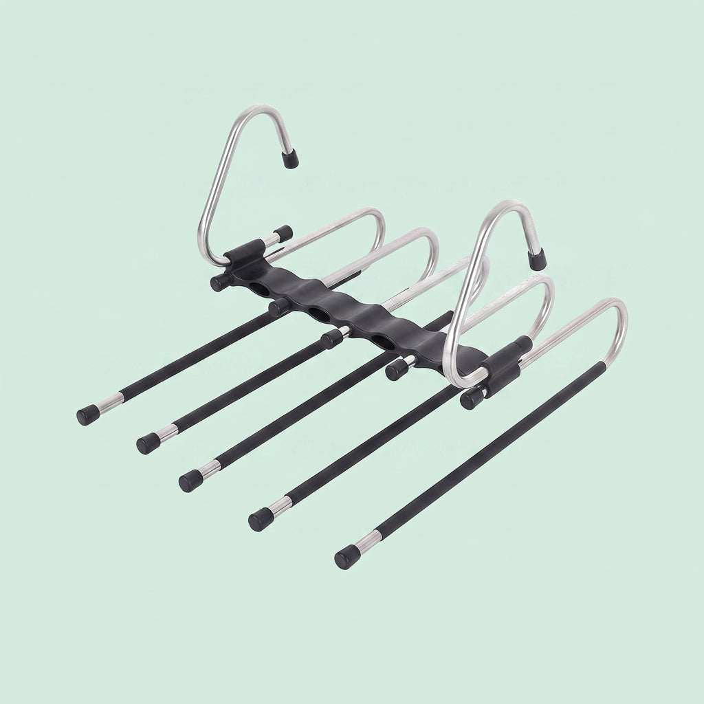 Space Saving 6 Tier Pant Hangers, Magic Pants Hangers Space Saving